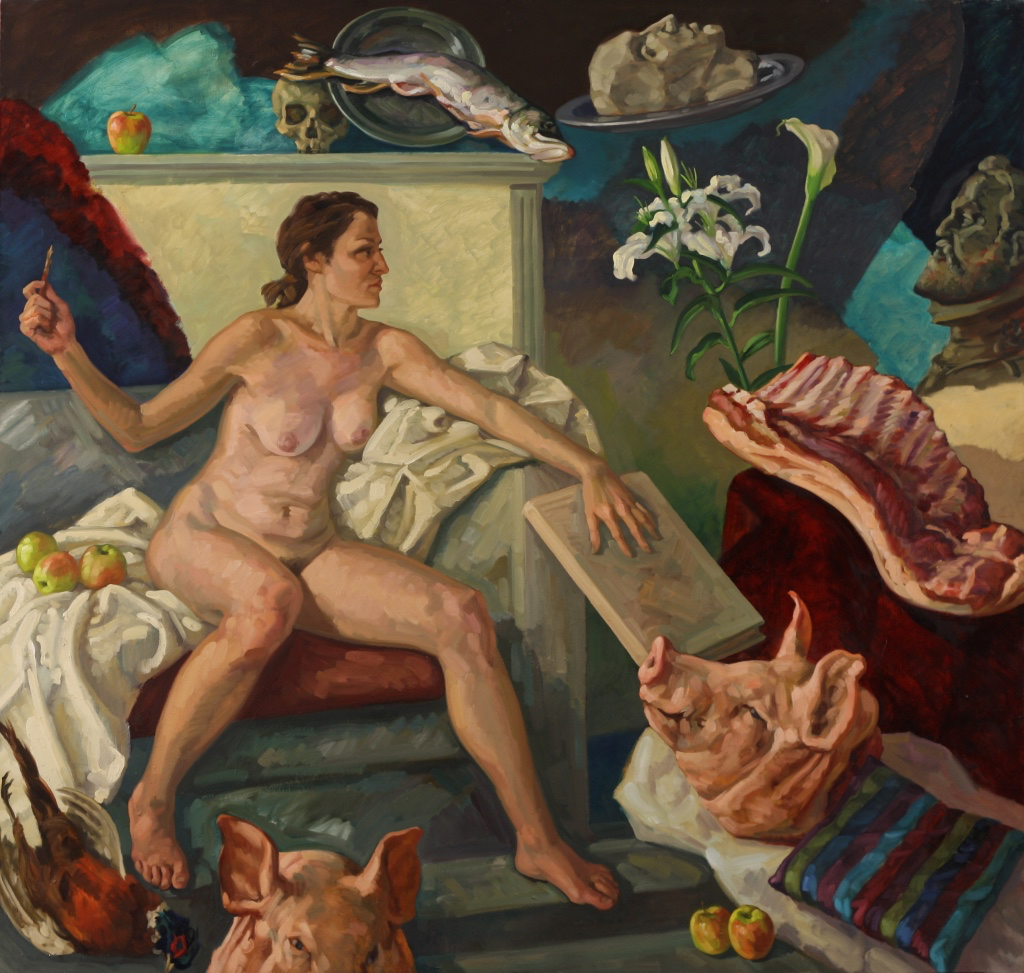The Sibyl with the Head of Orpheus; oil on canvas, 200 x 215 cm, 2012