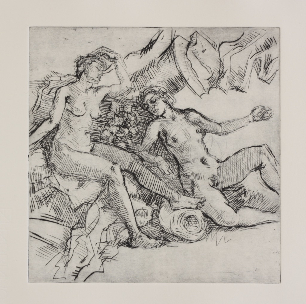 Thracian Women; drypoint, 25 x 25 cm, 2014